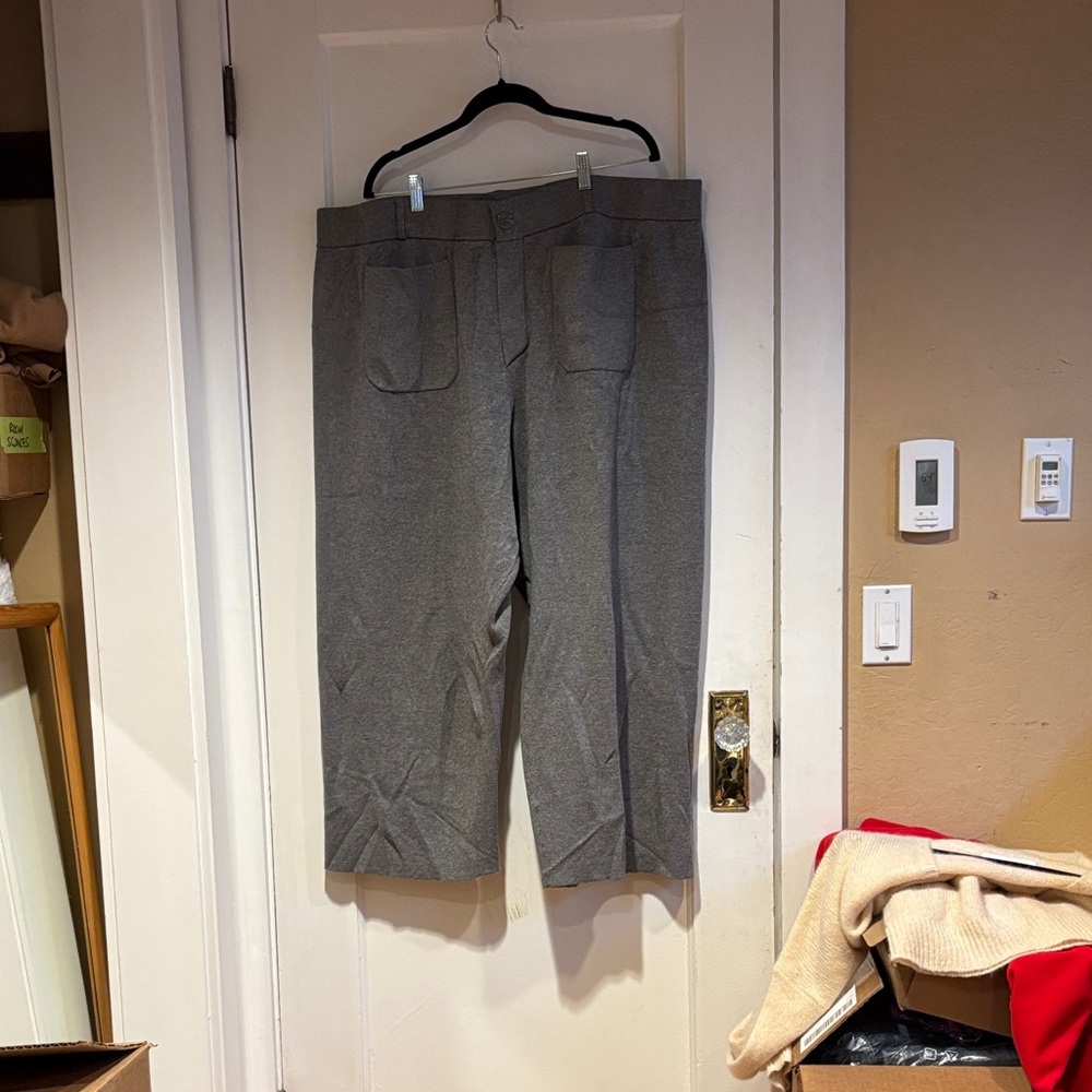 Maeve Women’s Knit Wide Leg Gray Pants
